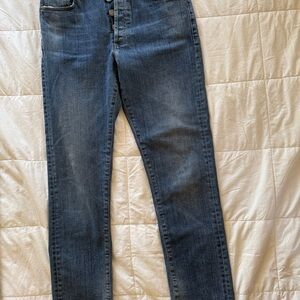 Peruvian Connection Slim Straight Jeans in Dark Blue